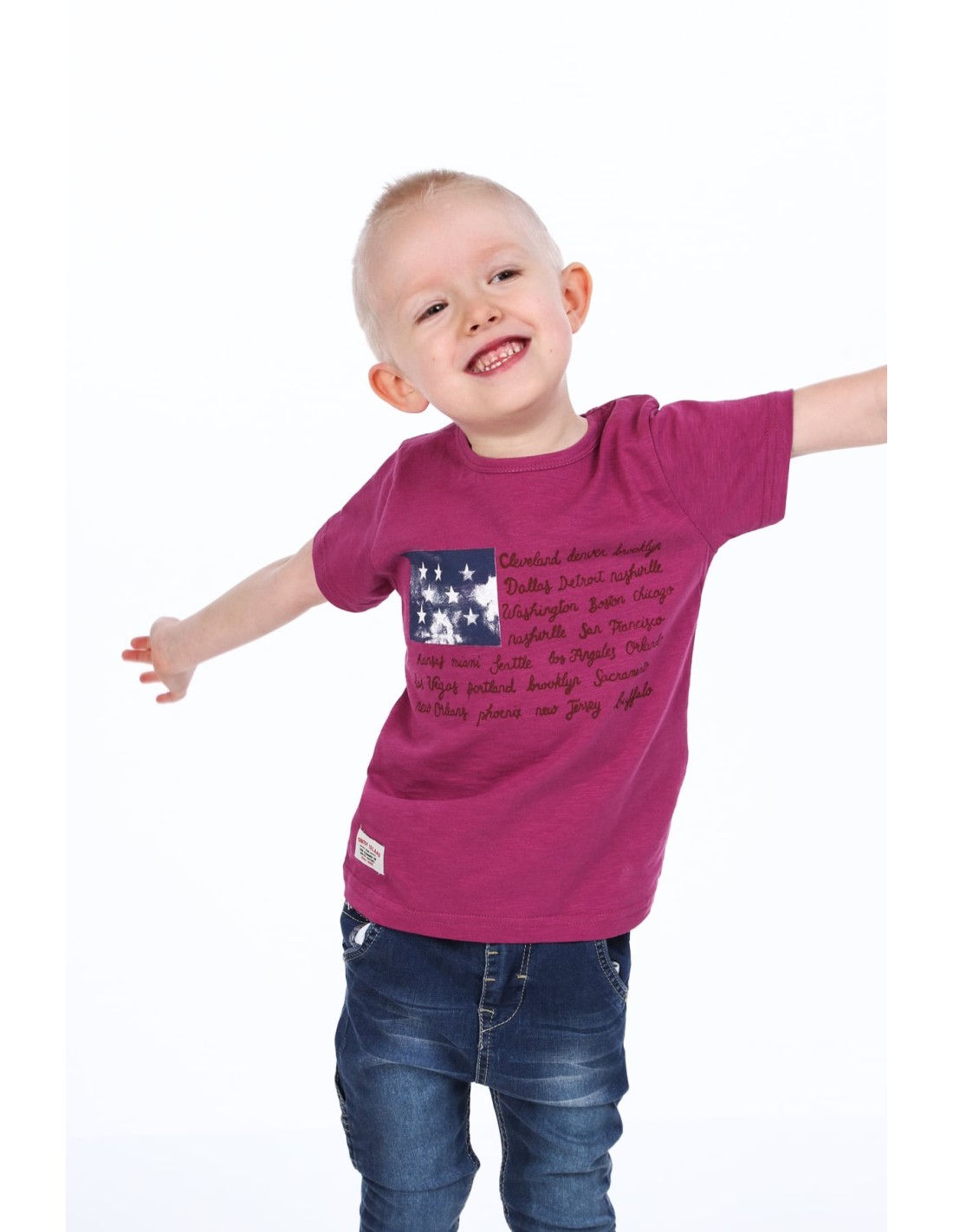 Boy\'s T-shirt with inscriptions, purple NDZ4446 - Online store - Boutique